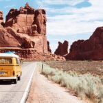 arches national park, van, drive, road trip, journey, desert, arid, canyon, colorado, daylight, nature, erosion, geology, landscape, mountains, outdoors, road, rocky, sandstone, scenic, tourism, travel, vacation, valley, monument valley, rock formations